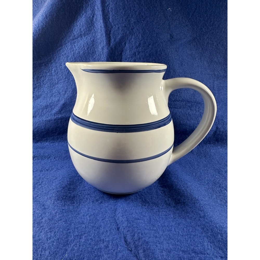 Nautica China Vintage NAVY BLUE Signature pattern 48‎ oz. Water/Lemonade PITCHER